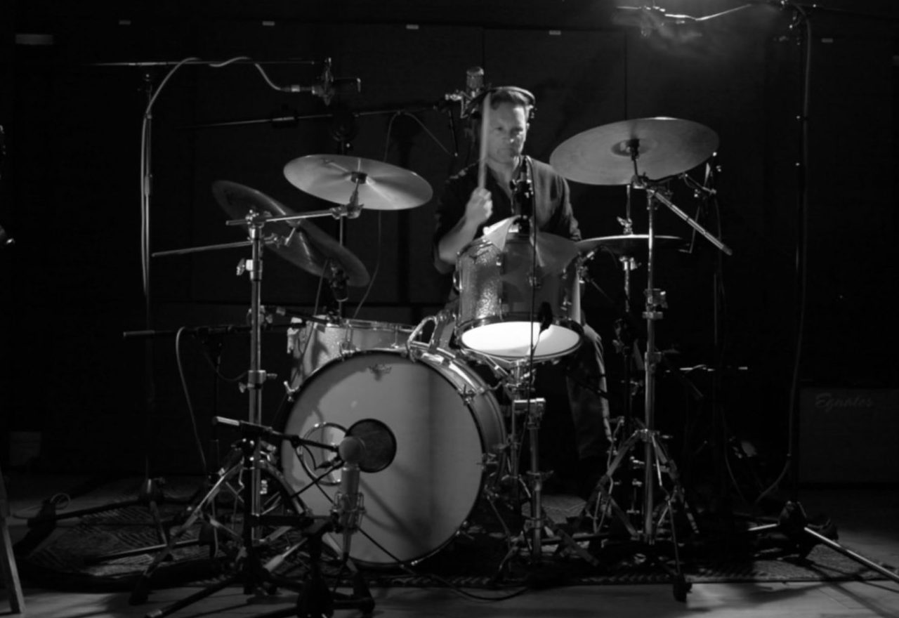 The kit set up to help you learn to play drums online
