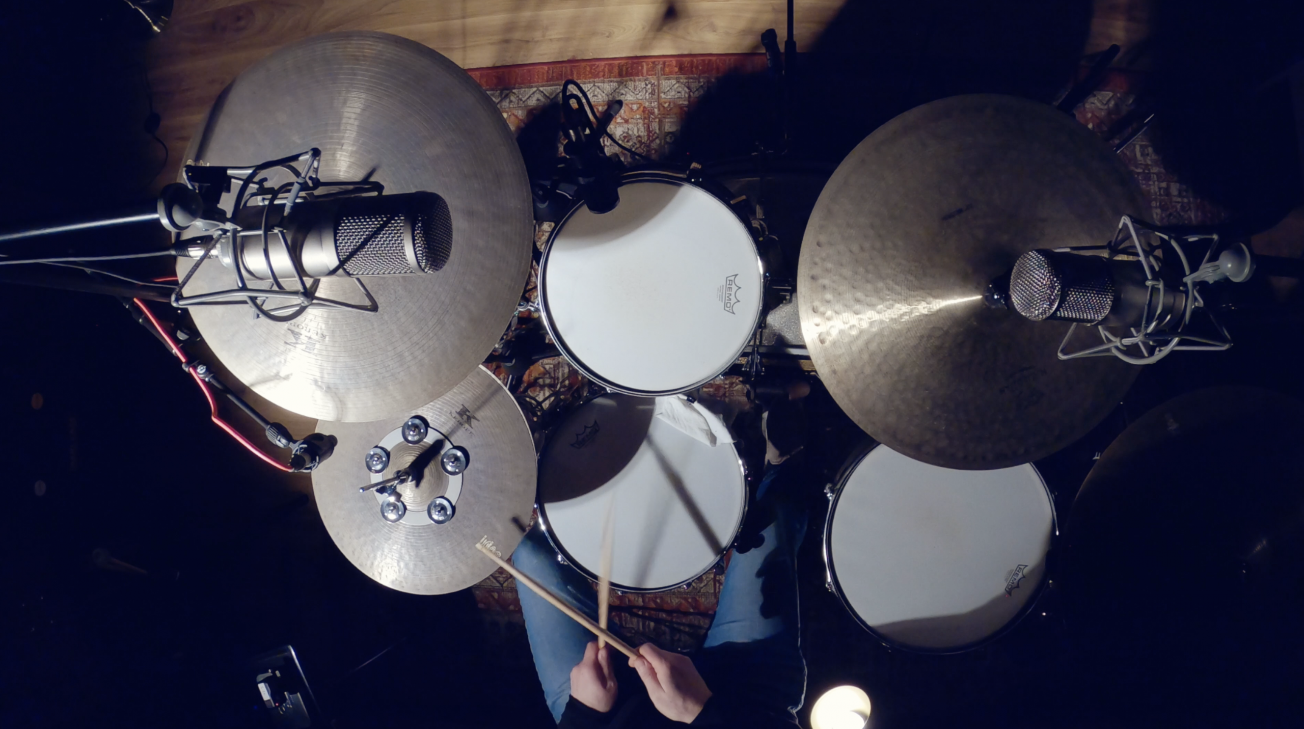 learn drums online with Gavin Payn Online Drum Lessons picture of drums from above